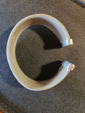 Mesh Cuff Bracelet - Open Bangle Silver